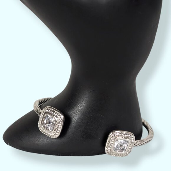 (2/$20) Rhinestone Square Cuff Bracelet - Picture 1 of 6